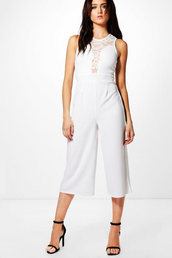 Tia Lace Detail Culotte Jumpsuit